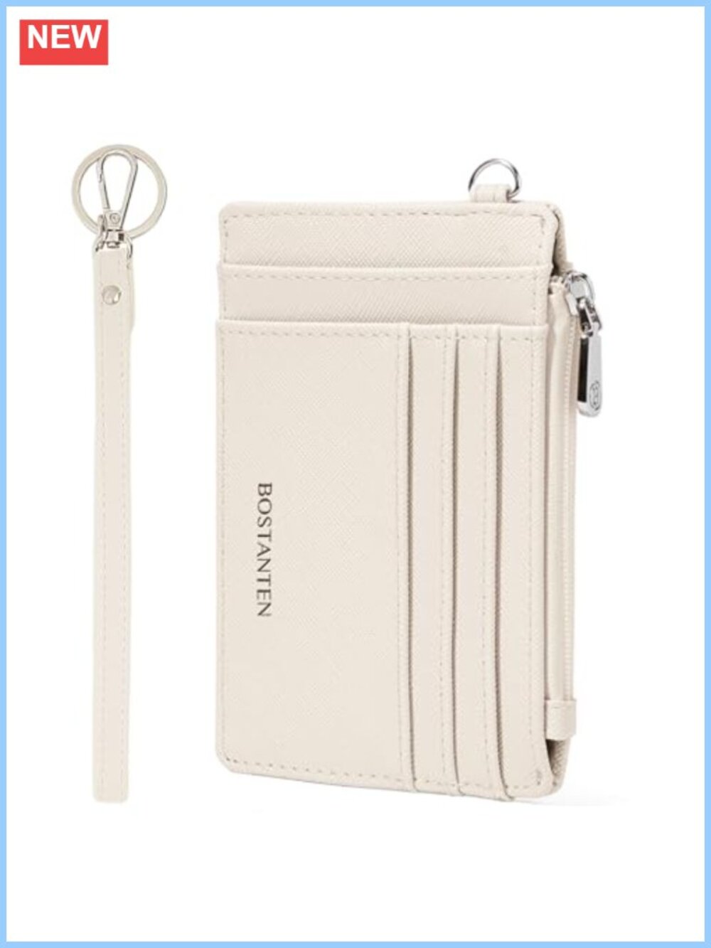 Vegan Leather RFID Credit Card Holder Wallet Zipper Coin Pocket Wristlet
